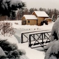 Winter scene of the Woodward Mill in Stevens Point Wisconsin, U.S.A. 